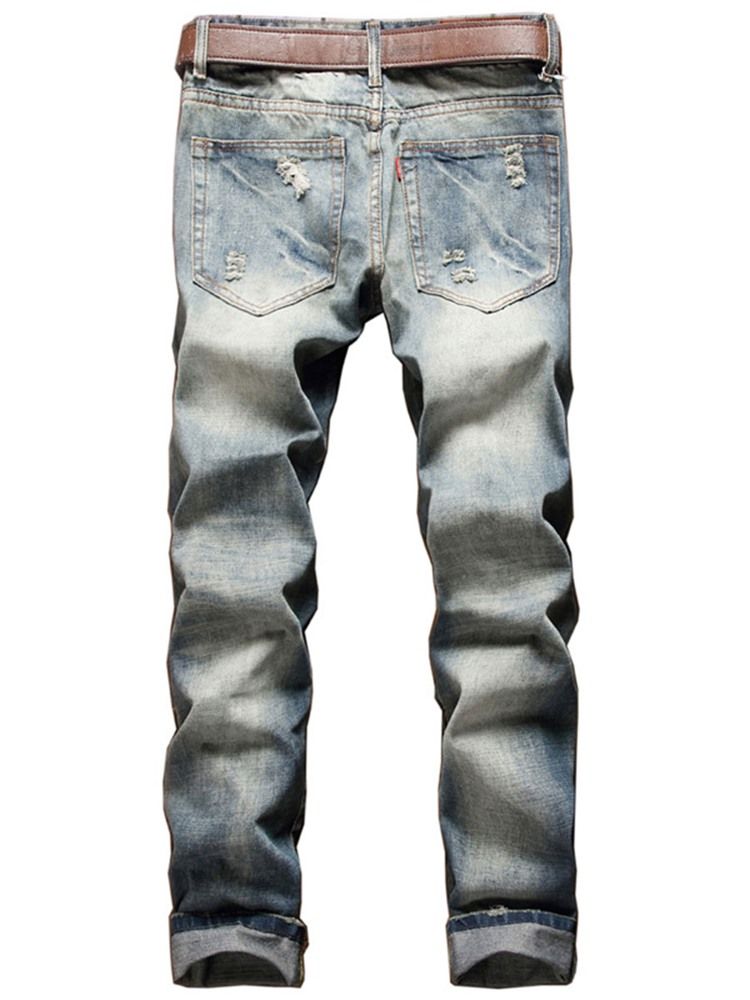 Casual Holes Denim Jeans För Män