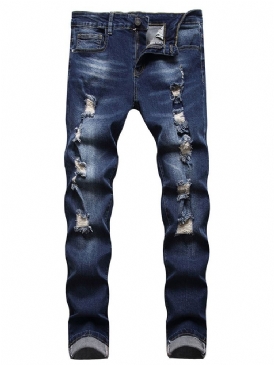 Casual Raka Slitna Jeans Med Mid Midja