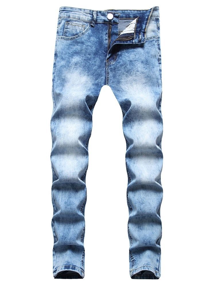 Dragkedja Pencil Byxor Dragkedja Herr Casual Jeans