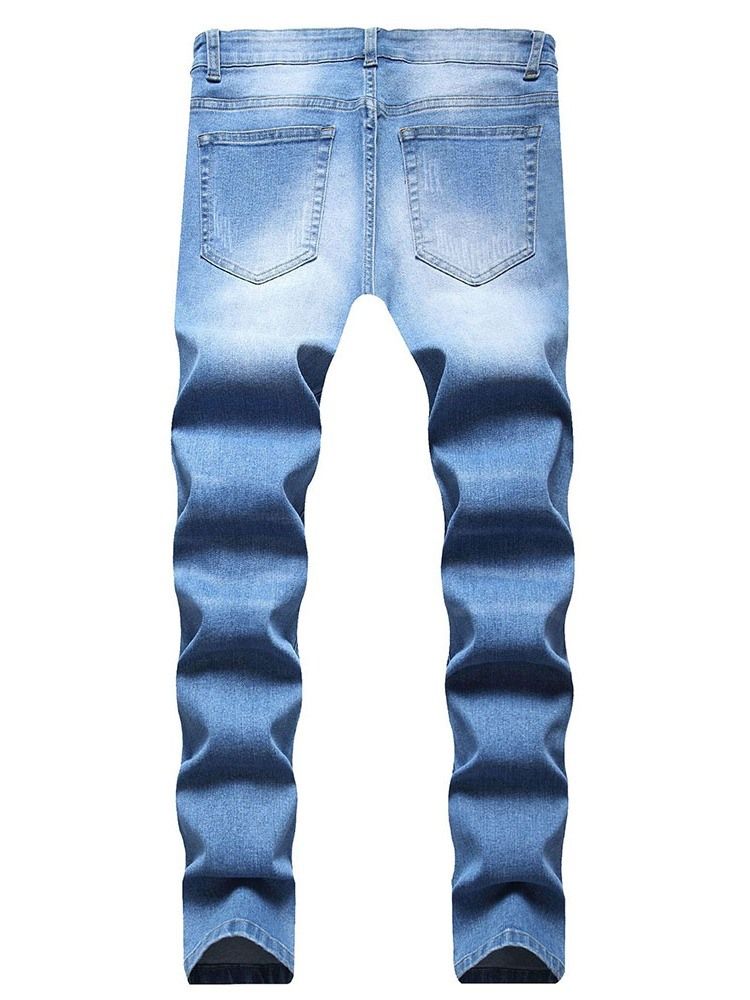 Dragkedja Pencil Byxor Dragkedja Herr Casual Jeans