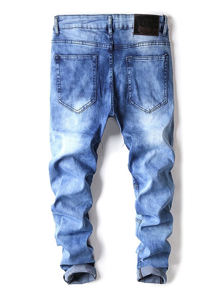 Enfärgade Jeans Med Dragkedja