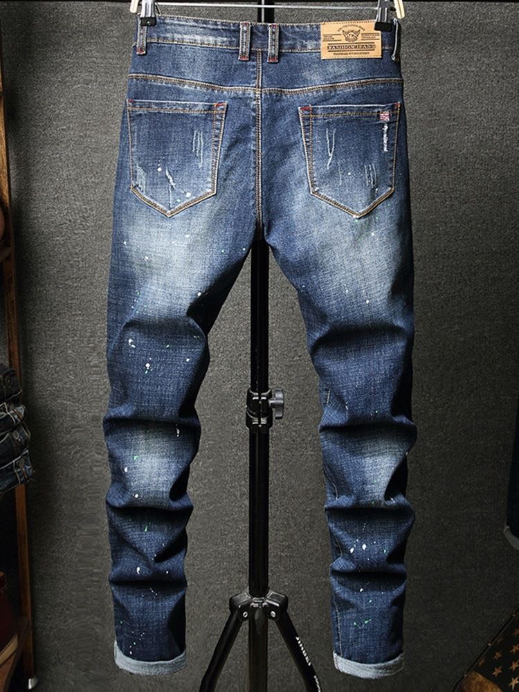 Hip Hop Jeans Med Raka Hål