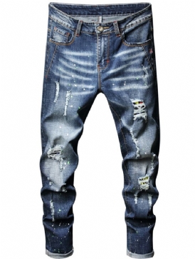 Hip Hop Jeans Med Raka Hål