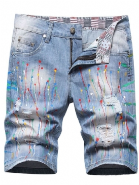 Hollow Rak Mid Waist Hip Hop Jeans