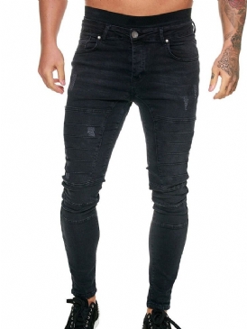 Knapp Vanliga Pencil Byxor Herr Casual Jeans