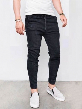 Pencil Pants Plain Pocket Herr Casual Jeans