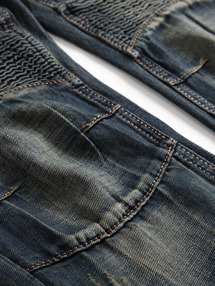 Plisserad Dragkedja European Jeans För Män