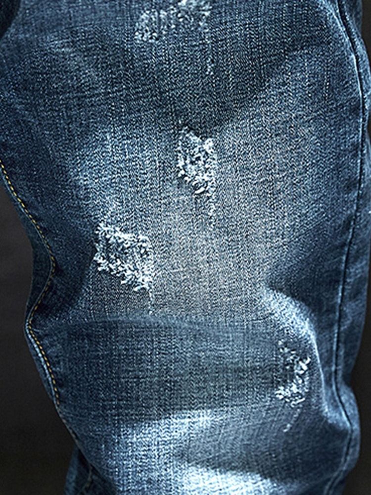 Pocket Vanliga Jeans Med Dragkedja I Mitten Av Midjan