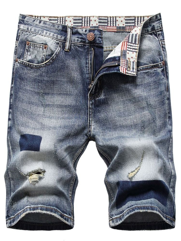 Raka Hot Rea Hål Dragkedja Mid Waist Jeans