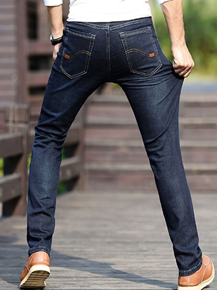 Vanliga Europeiska Midwaist Jeans För Män