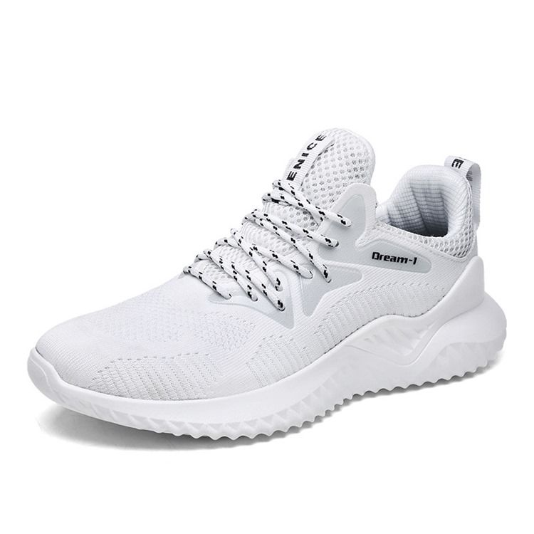 Mesh Sneakers Rund Toe Casual Sneakers För Män