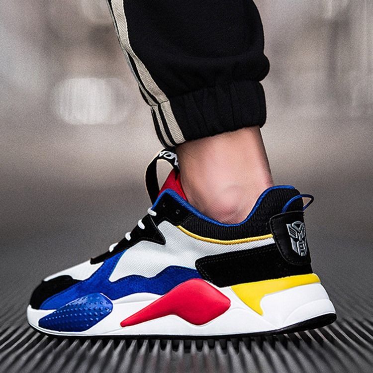 Pu Color Block Sneakers För Män