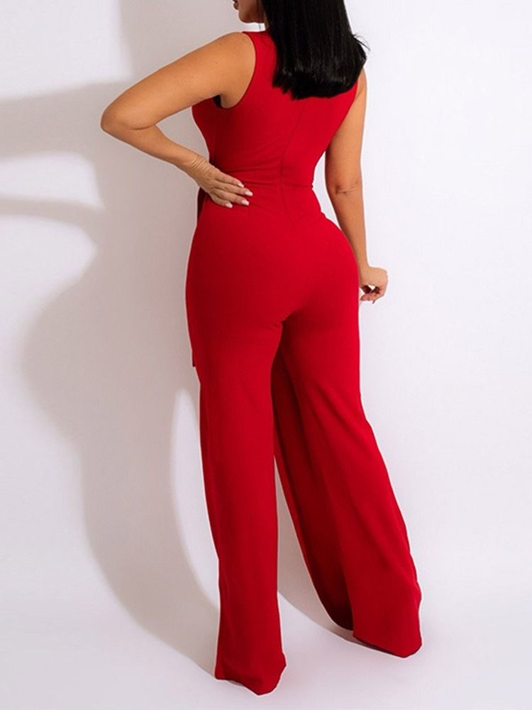 Asymmetrisk Hellängd Sexig Slimmad Rak Jumpsuit