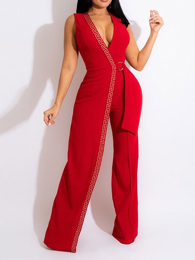 Asymmetrisk Hellängd Sexig Slimmad Rak Jumpsuit