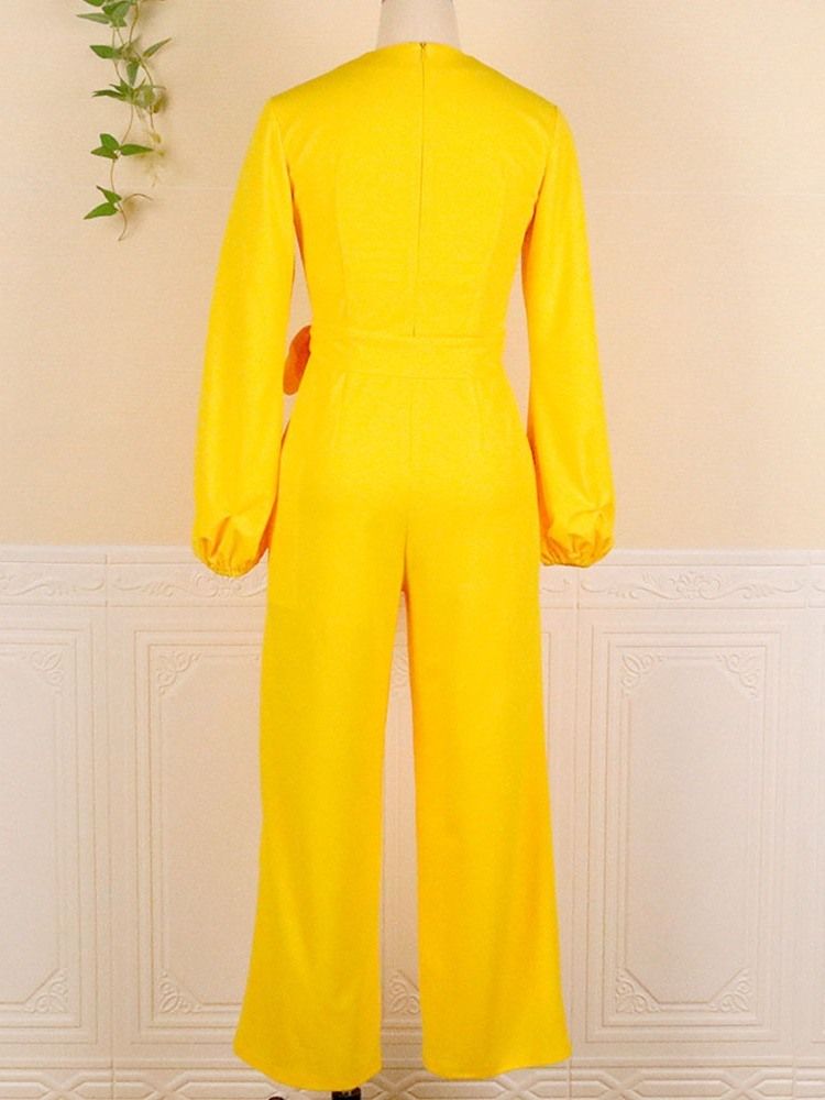 Full Längd Vanlig Casual Slim Jumpsuit För Kvinnor