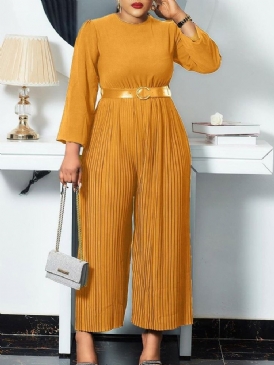 Hellängd Fashion Plisserad Hög Midja Lös Jumpsuit