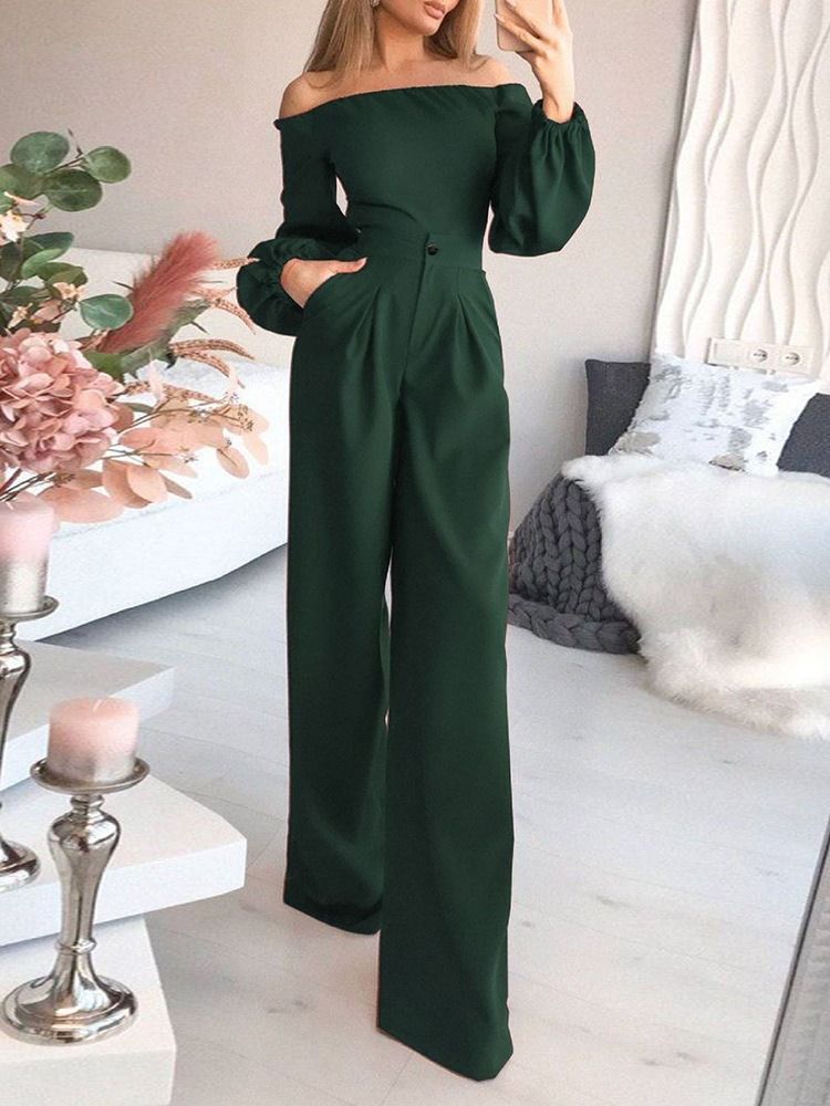 Hellängd Mode Vanlig Slim Hög Midja Jumpsuit