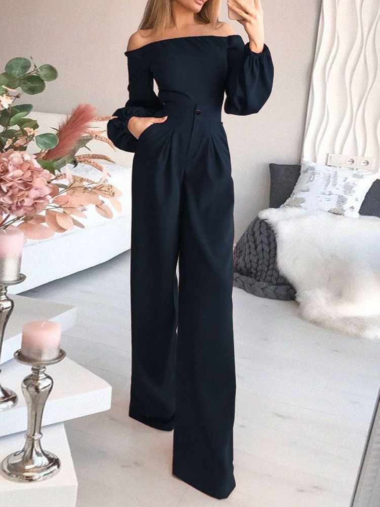 Hellängd Mode Vanlig Slim Hög Midja Jumpsuit