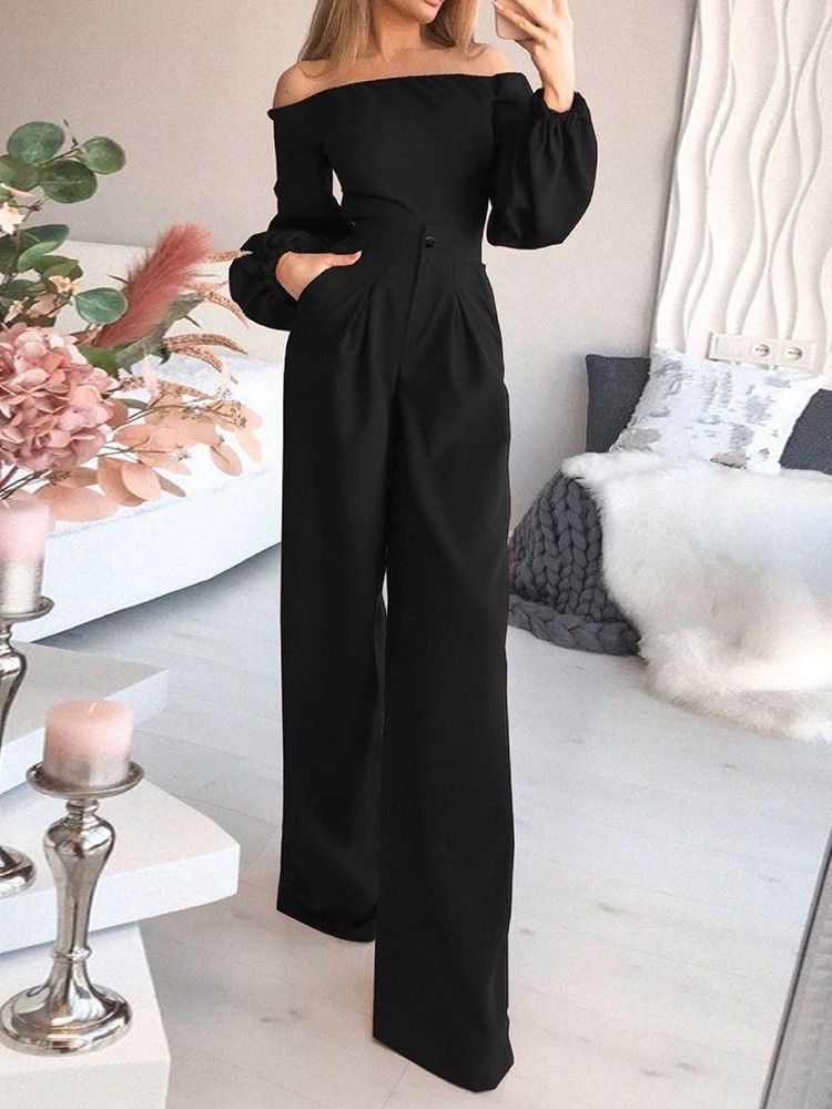 Hellängd Mode Vanlig Slim Hög Midja Jumpsuit