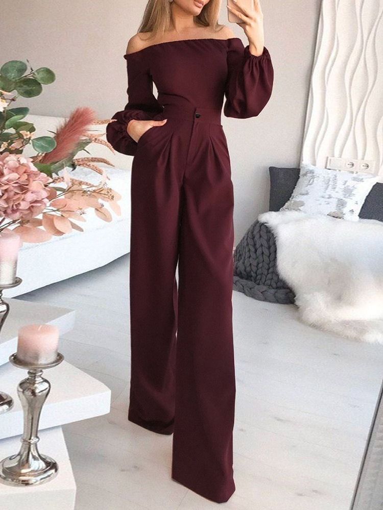 Hellängd Mode Vanlig Slim Hög Midja Jumpsuit