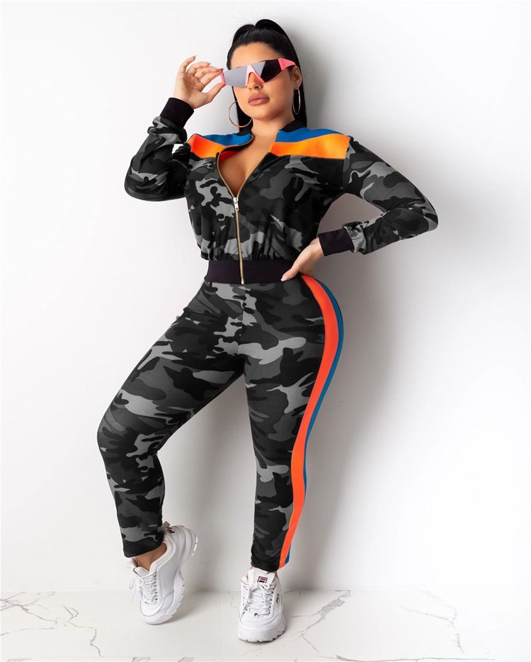 Kamouflage Ankellängd Slim Jumpsuit