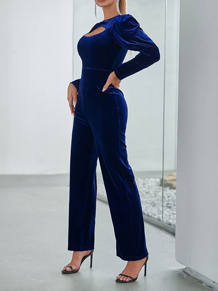 Mode Vanlig Hellängd Slim Rak Jumpsuit