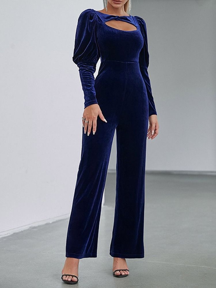 Mode Vanlig Hellängd Slim Rak Jumpsuit