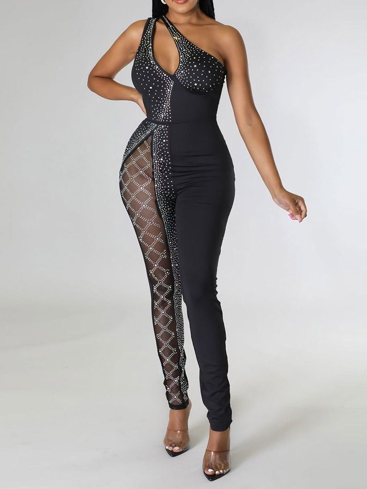 Western Diamond Full Längd Pencil Pants Slim Jumpsuit