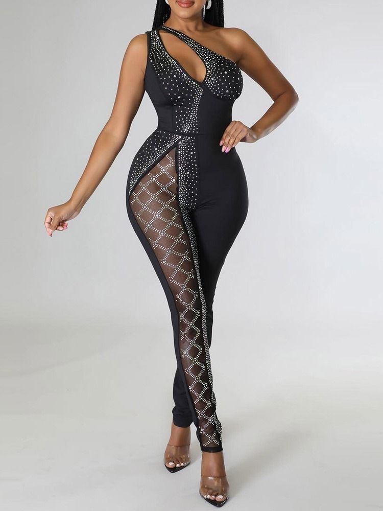 Western Diamond Full Längd Pencil Pants Slim Jumpsuit