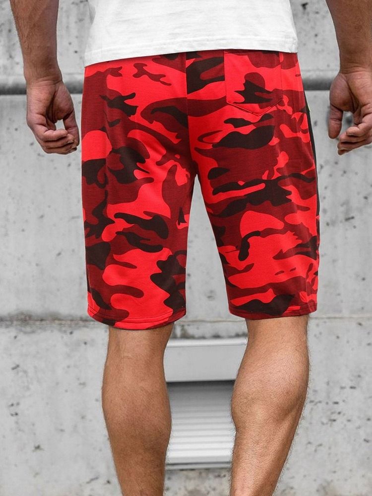 Camouflage Straight Pocket Strandshorts För Män