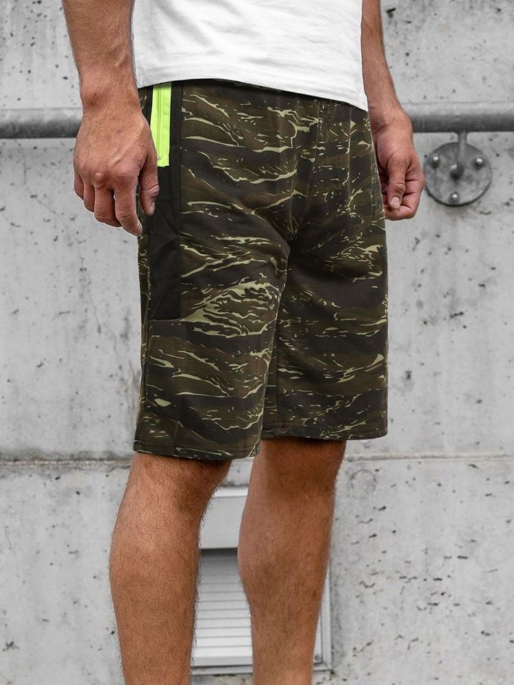 Camouflage Straight Pocket Strandshorts För Män