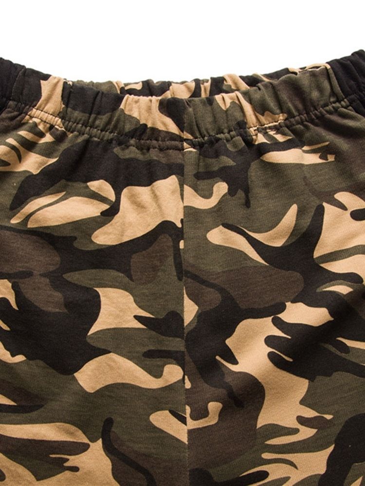 Camouflage Straight Pocket Strandshorts För Män