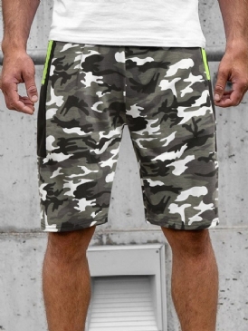 Camouflage Straight Pocket Strandshorts För Män