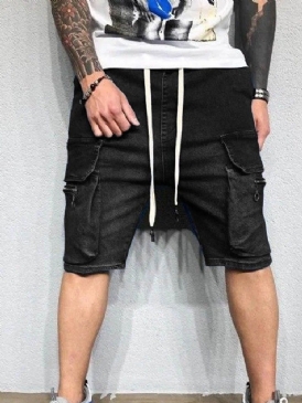 Casual Shorts För Män Med Raka Fickor