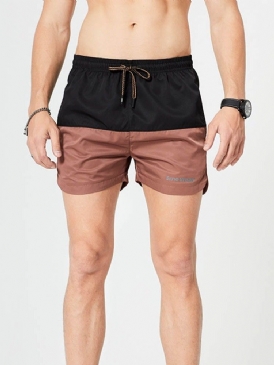 Color Block Rak Snörning Casual Herrshorts