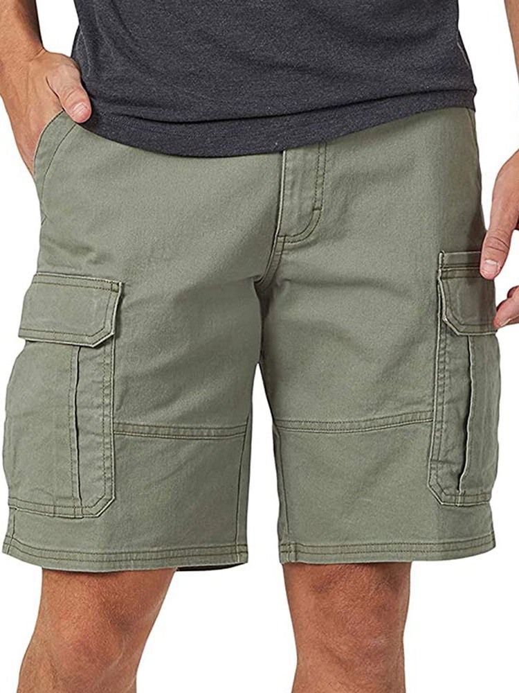 Enkla Raka Fickor För Män Casual Shorts