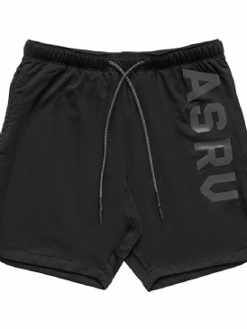 Löst Tryckt Brevsportshorts För Män Med Snörning