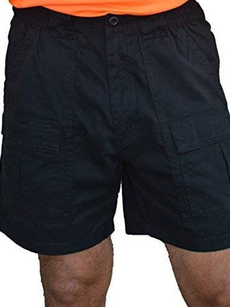 Rak Ficka Enfärgad Mäns Casual Zipper Shorts