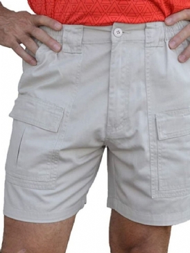 Rak Ficka Enfärgad Mäns Casual Zipper Shorts