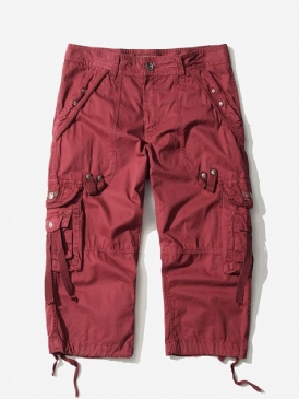 Rak Ficka Vanligt Midja Cargo-Shorts För Män