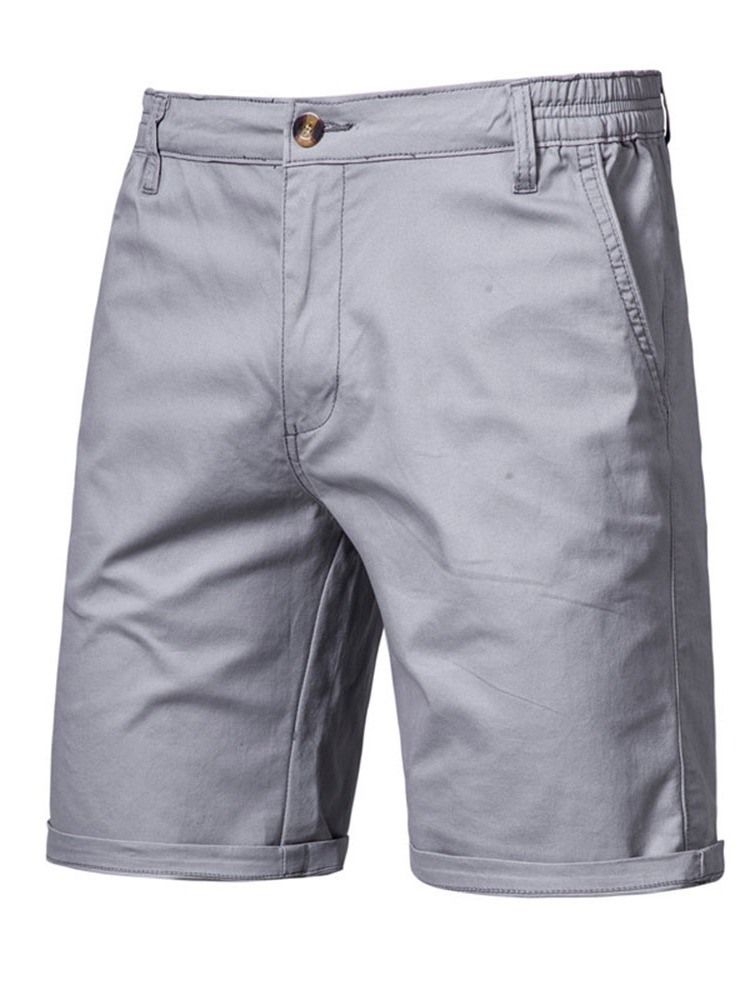 Rak Plain Pocket Dragkedja Herr Casual Byxor