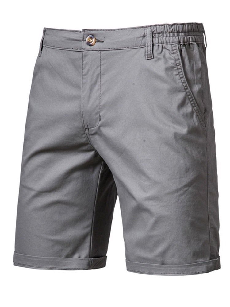 Rak Plain Pocket Dragkedja Herr Casual Byxor