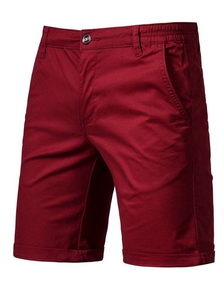 Rak Plain Pocket Dragkedja Herr Casual Byxor