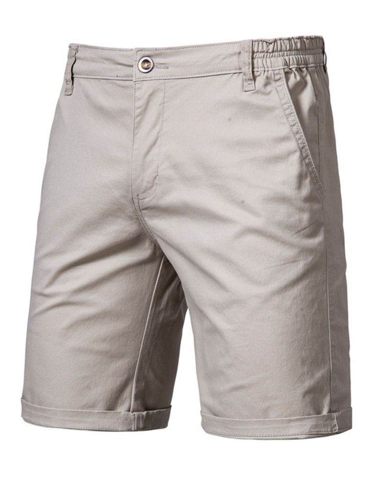 Rak Plain Pocket Dragkedja Herr Casual Byxor