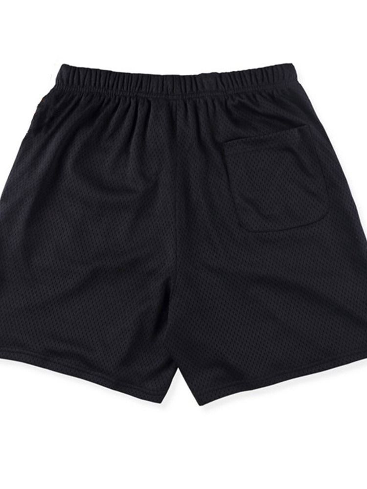 Spets Raka Enfärgade Sportshorts Med Snörning