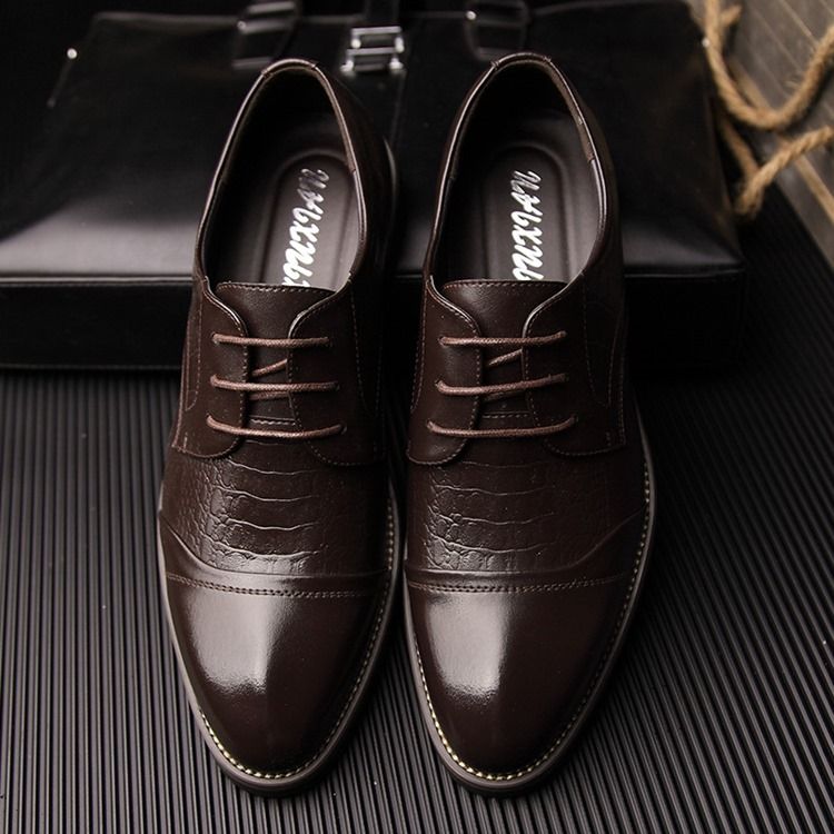 Croco Point Toe Herr Oxfords