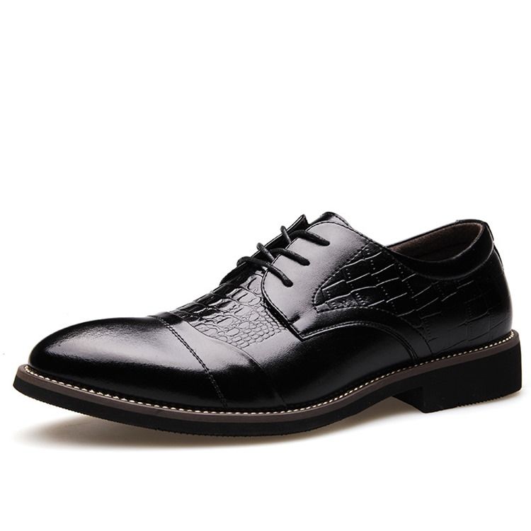 Croco Point Toe Herr Oxfords