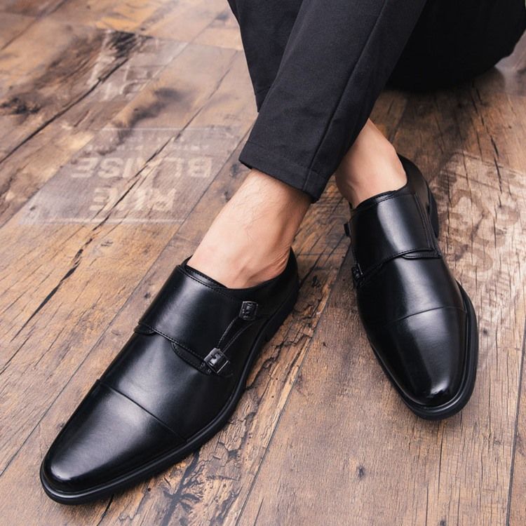 Pu Color Block Slip-On Round Toe Herrskor