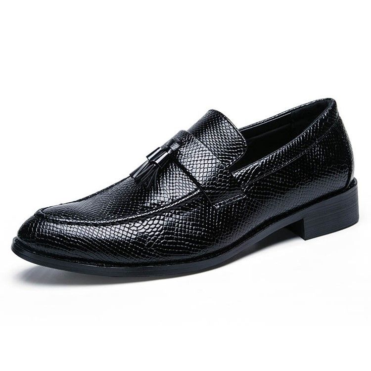 Pu Fringe Slip-On Rund Tå Oxfords Herr