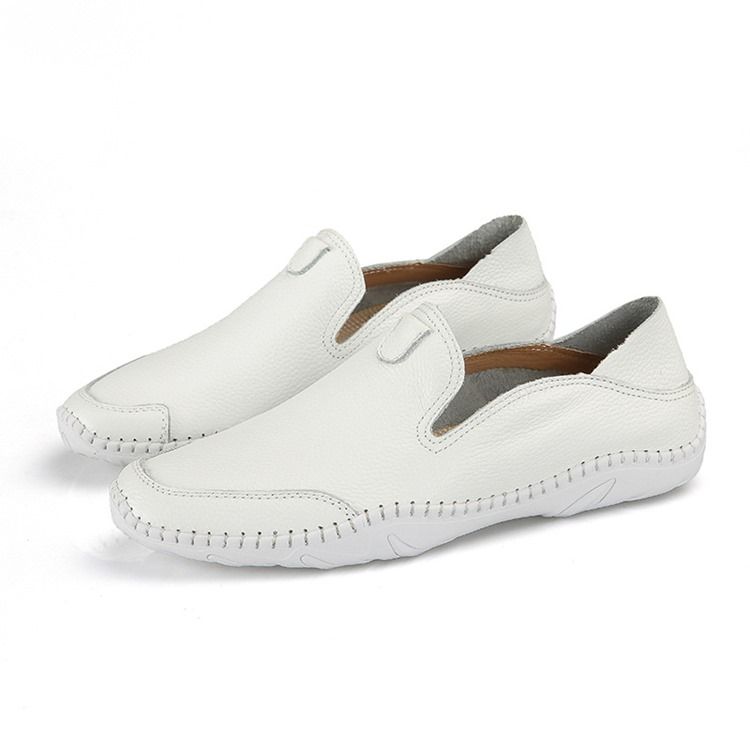 Pu Slip-On Rund Toe Bekväma Loafers För Män